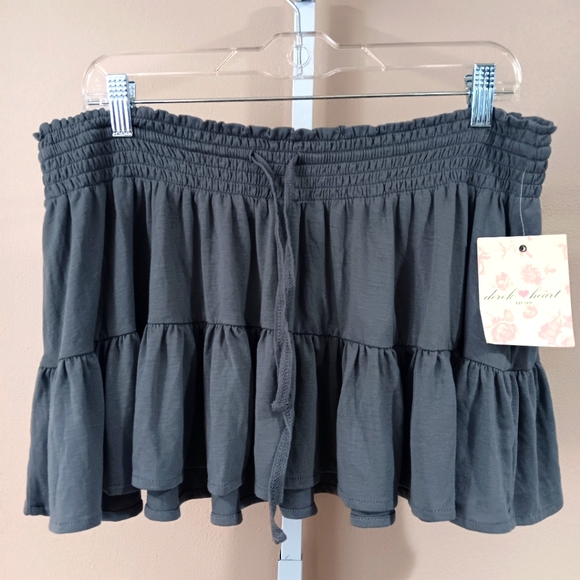 Derek Heart Dresses & Skirts - Derek Hart Women's (Size L) Dark Gray Jersey Mini Skirt (NWT)